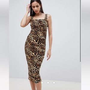 asos Leopard Print Midi Dress